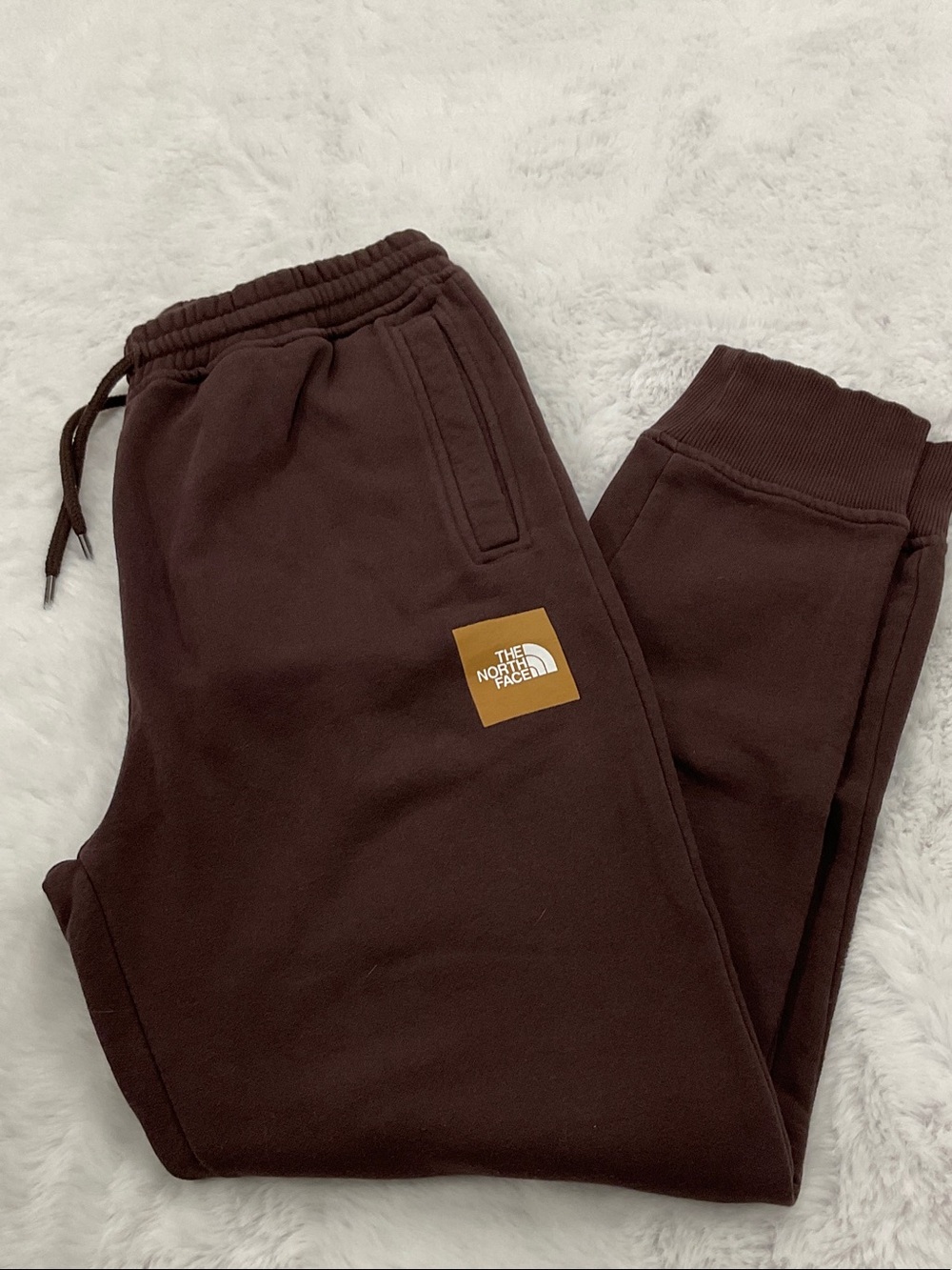 The North Face Men's Dark Brown Jogger Sweatpants with Logo Patch